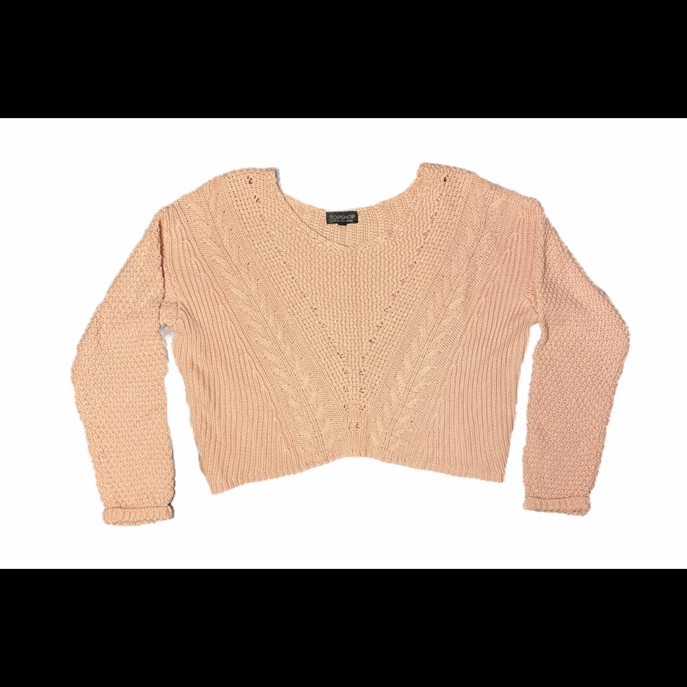 TopShop Pink Cable Knit Sweater
